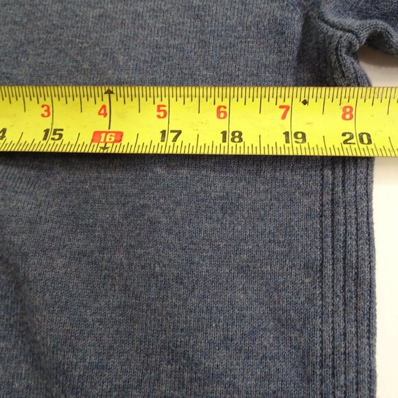 Hugo Boss Regular Fit Wool Cotton Blue Pullover Sweater Men Size M 1/2 Zip FLAW - Picture 10 of 16